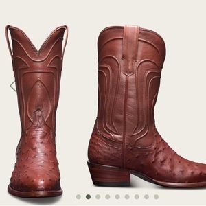 TECOVAS The Jessie Ostrich Boots in Bourbon Ostrich